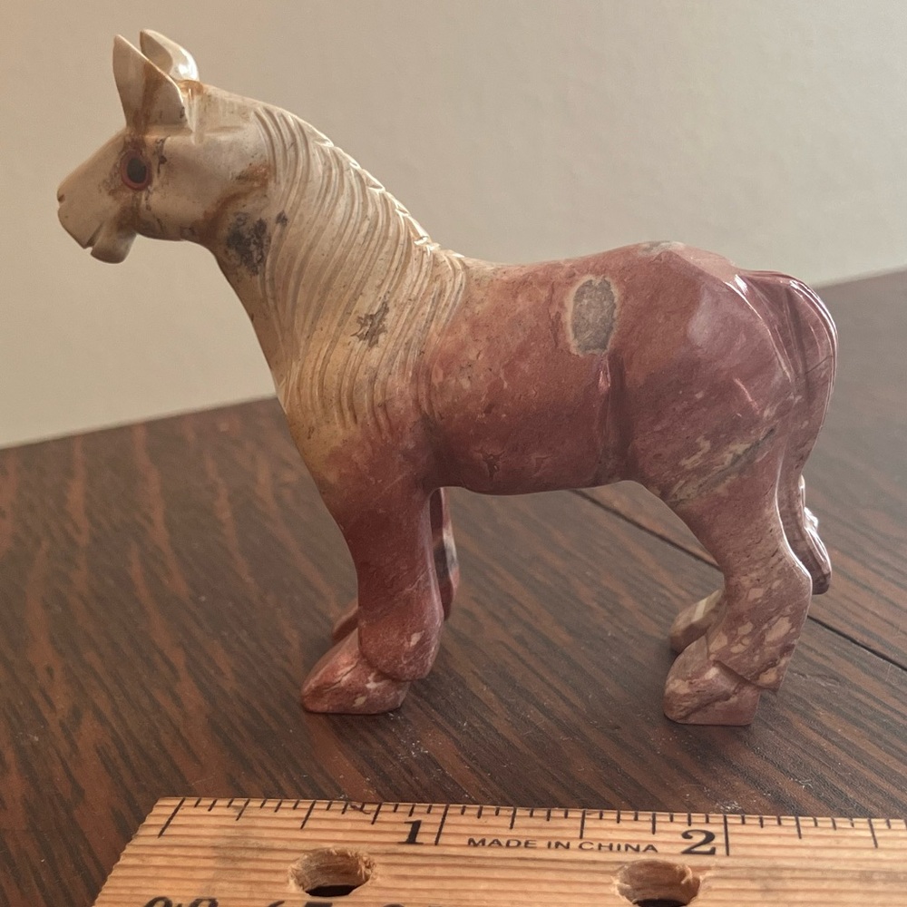Horse 🐎 Carving - Ocean Jasper Pink 💜 💎